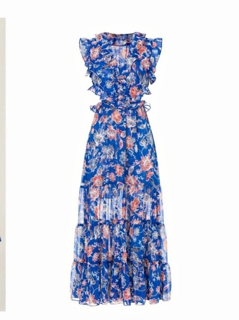 MISA Los Angeles Liv Dress Floral Maxi Dress in Blue & Pink